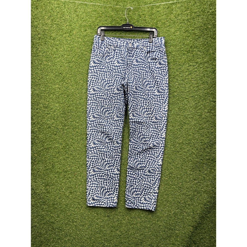 Levis Jeans Mens 29X30 Blue Psychedelic Pattern Denim Straight Leg AOP